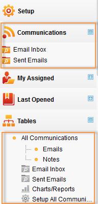 Where are Emails Displayed in the Left Pane?
