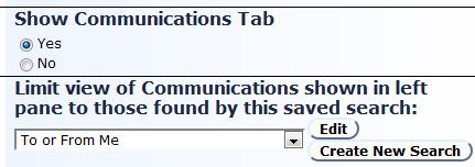 Permissions in the Communications Tab When a user navigates to the Communications tab, their view is filtered by three things: Group permissions for the All Communications table.