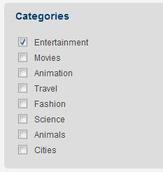 Categories Add or remove categories that the medium shall be related to. At least one category has to be selected.