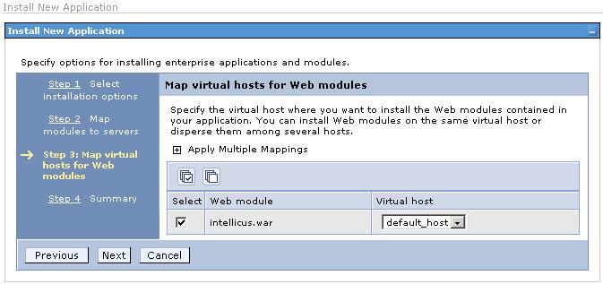Figure 8: Mapping virtual hosts for
