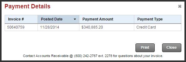 Viewing Payment Details To view the most recent posted payment of an invoice: 1.
