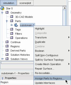 STAR-CCM+ User Guide Assigning Parts to Regions 6941 Regions... The Assign Parts to Regions dialog appears.