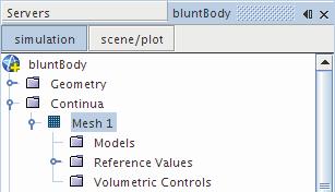 Select New > Mesh Continuum. A new node, Mesh 1, is added to the simulation tree.