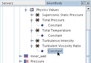 STAR-CCM+ User Guide Setting Boundary Conditions and Values 6965 Set the Value to 344.8 Select the Physics Values > Turbulent Viscosity Ratio> Constant node. Set Value to 50.