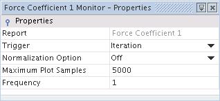 With the new monitor node selected, the default settings for the Force