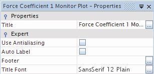 Additional properties of the plot can be adjusted using the subnodes of the Force Coefficient 1 Plot node.