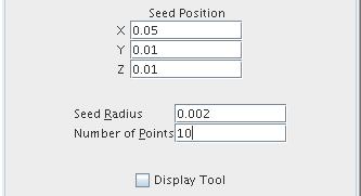 the following coordinates under Seed Position: 0.05 for X, 0.01 for Y and 0.01 for Z. Enter 0.