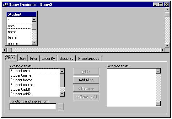 108 :: Computer Applications Figure 7.14 shows the Add Table View dialog box, where you can select a free table by choosing Other push button, which display the Open dialog box.