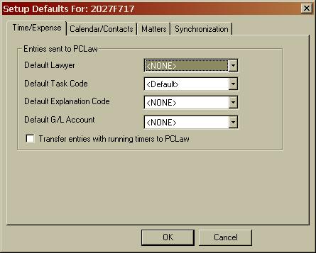 The Setup PCLaw TE Defaults button becomes available. To continue to the configuration utility, click Setup PCLaw TE Defaults.