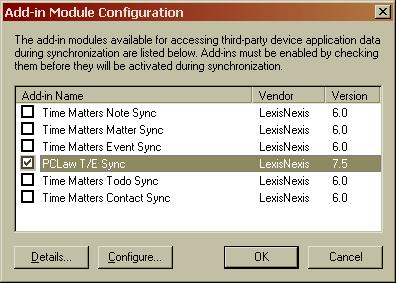 Ensure the Synchronize PIM and Execute Add-in actions check boxes are selected. 3.
