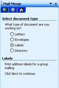 Using Mail Merge Use WORD S MAIL MERGE feature to create form letters or mailing labels in a WORD document using data from a database of names and addresses.
