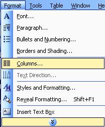 If you want to change the number of columns for the entire document, first select all of the document text, then change the number of columns.