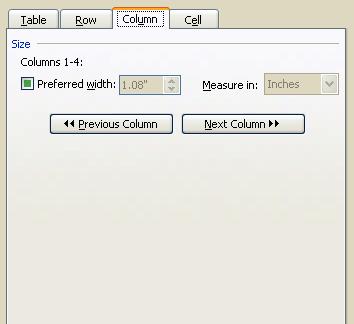 Column settings 1. Click the COLUMN tab to show the COLUMN page. On this page, you can specify the width of columns by inches or percent. 2.