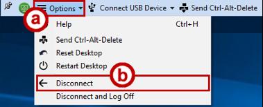 Figure 17 - Start Menu Logout Instructions 1. Once work is complete, move your mouse cursor to the top of the screen.