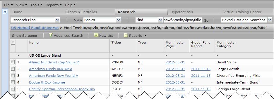 Note: The breadcrumb trail above the spreadsheet area will update to reflect your search. Once you use the Find field, the breadcrumb trail below the toolbar reflects the search filter.