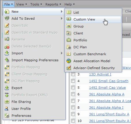 Working with Custom Views in the Research Module Creating a custom view from scratch The limitation of creating a custom view by dragging-and-dropping columns into place is that you can work only