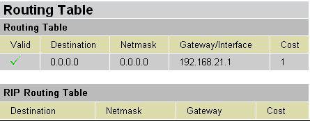 Billion BiPAC SHDSL/SHDSL.bis (VPN) Firewall Bridge/ Router Routing Table Routing Table Valid: It indicates a successful routing status. Destination: The IP address of the destination network.