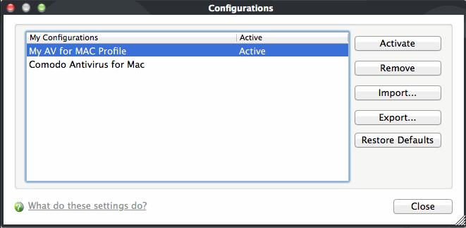 Select and Implement a different configuration profile The Activate option allows you to quickly switch between configuration profiles.