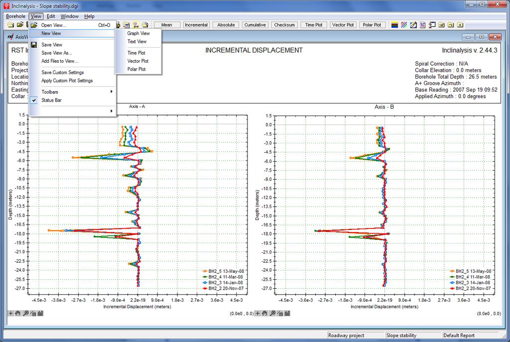 11 Figure 12 Creating a new View The program gives you the option of creating a graph view, text view, vector plot, or a time plot.