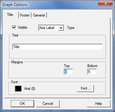 25 Figure 29 Graph Title This option allows the user to specify a custom title for the graph, change the position of that title and choose a specific font, size and style.