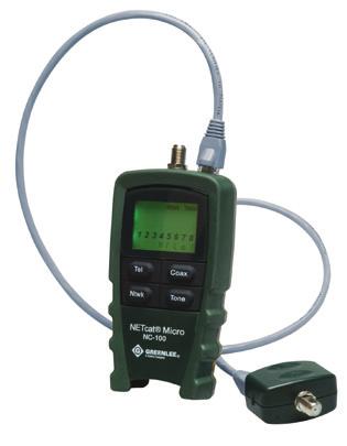 468 Modular Cable Tester Identifies Opens, Shorts, Reversals Test 258, T568B,105ASE-T, USOC and T568A Send Tone to Identify Cable at Remote Locations Sequencing Red and Green LEDs Provides Fast,