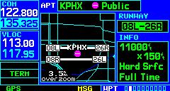 VIEWING AIRPORT INFORMATION TO SELECT A NEARBY AIRPORT OR A FLIGHT PLAN WAYPOINT AS A DIRECT-TO DESTINATION 1) Press the Direct-to Key.