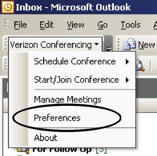 or net conference details, select Preferences Initially only Preferences and