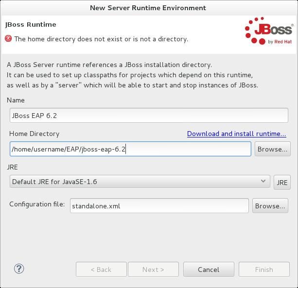 Getting Started Guide Figure 4.6. Add New Server Runtime Environment 5.