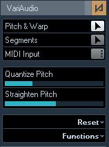 The AudioWarp tab The Hitpoints tab Disable Warp Changes The AudioWarp tab lets you perform timing settings for your audio.