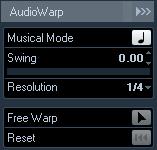 When Musical Mode is activated, audio events will adapt to any tempo changes in Cubase, just like MIDI events. 2. Activate the Musical Mode button on the toolbar.