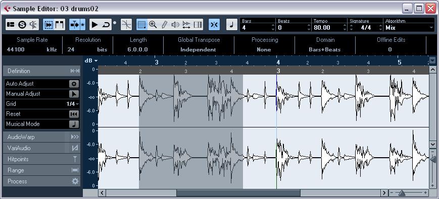 Proceed as follows: 1. Open the Sample Editor and define a selection range for your audio clip. Alternatively, you can define a range by setting the start and end of the audio event.