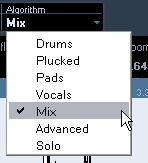 Selecting an algorithm for realtime playback In the Algorithm pop-up menu on the toolbar you can select the algorithm preset to be applied on realtime playback.