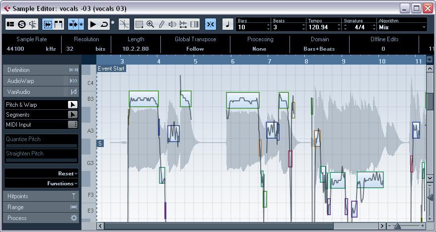 VariAudio With the AudioWarp features, editing audio in the time domain has become significantly easier.