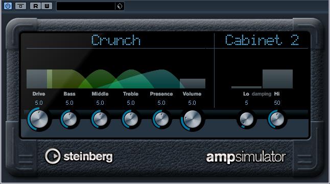 AmpSimulator The AmpSimulator effect now has an updated plug-in panel. However, the parameters are the same as before.