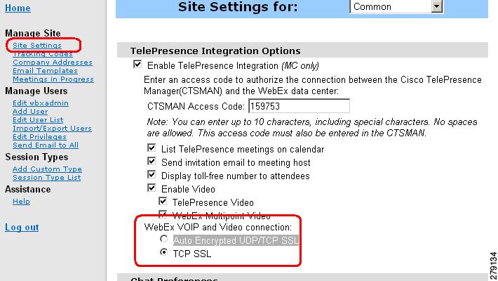 Contents Chapter 6 Integrating Cisco TelePresence with Your Cisco WebEx Site Administration Account Step 3 Scroll down to TelePresence Integration Options, as shown in Figure 6-1.