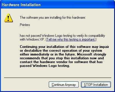 6. Click [Continue Anyway] to continue with the installation. 7.