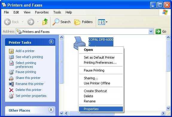 2. Test Print (to check communication/operation) 1. Select [Printers and Faxes] at [start] menu.