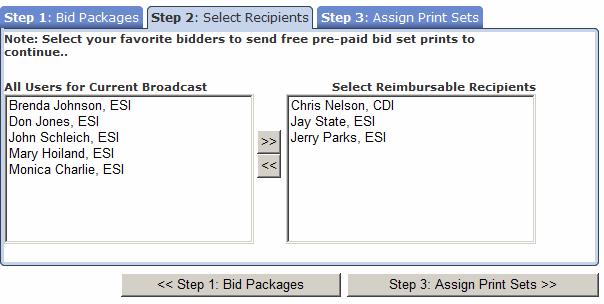 Select those recipients who you would like to include in this order and move them to the Select Reimbursable Recipients box by using the >> button.