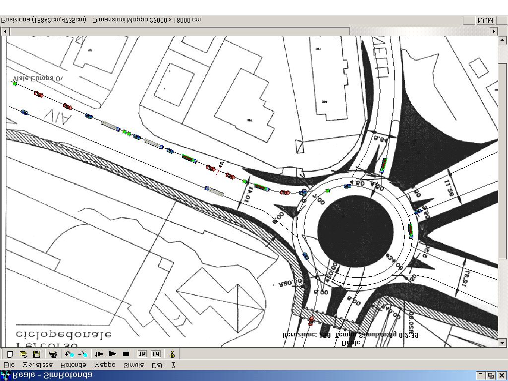 Cellular Automata and Roundabout Traffic Simulation 207 Fig. 3. Simulation of an existing roundabout.