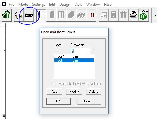 5.6 Gridlines Concept Mode Tutorial 5 Floor and Roof Levels 1. Click on the Grid button from the main toolbar. 2.