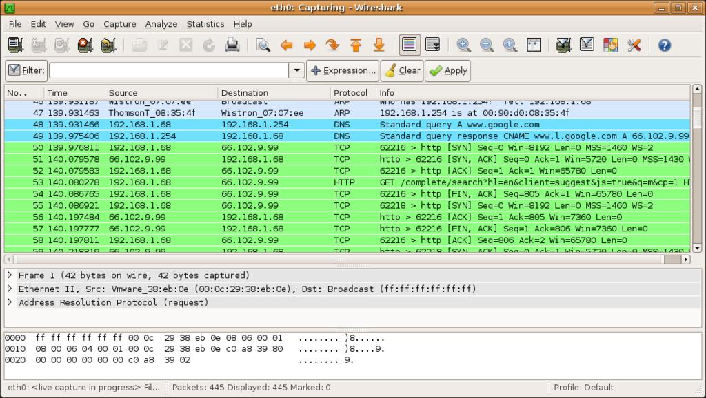 3.5 Wireshark Wireshark [12] is a free and open-source packet analyzer. It is used for network troubleshooting, analysis, software and communications protocol development, and education.