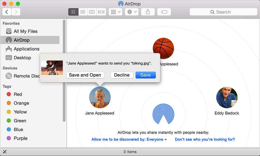 1. In Finder, select Go > AirDrop, or select AirDrop in the sidebar of a Finder window. 2.