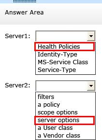 Answer: Explanation: * Health policy on the NAP server. * The DHCP server must be NAP enabled.