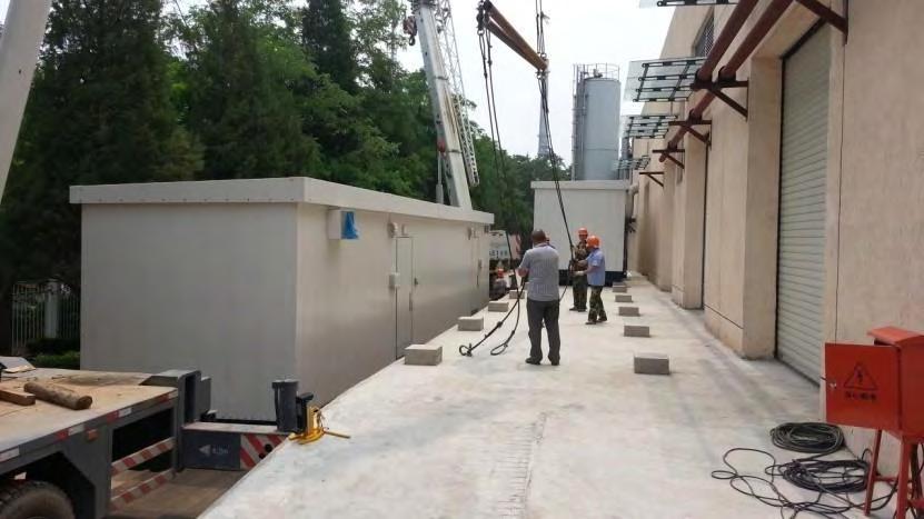 outside existing datacenter Prefab module will share the electrical infrastructure, generator and