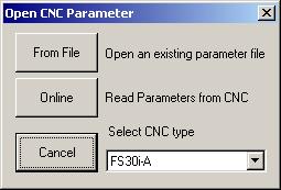 4.PARAMETER WINDOW USAGE B-65404EN/01 4.1 OVERVIEW Starting the Parameter Window When you press <Parameter> on Main Bar, the following dialog box is shown.