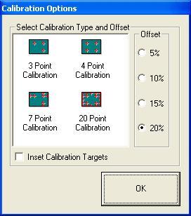 Calibration (correct the calibration selectiion): Must calibrate before using the touch screen.