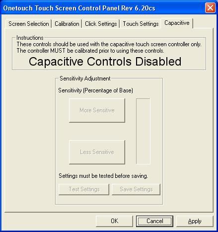 Capacitive (Capacitive Interference Correction): Capacitive Controls Disabled<Unable to work normally Please be sure to install the capacitive control card.
