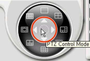 --Controlling the PTZ (1)Switching to the PTZ mode Click the center part of the segmentation screen