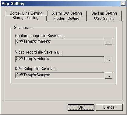 --Application Setting With the application setup, you can Capture images, download recorded images and specify the