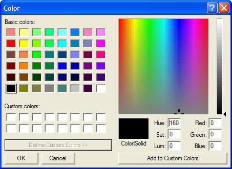 -To create a color you want directly, click the [Create custom color] button.